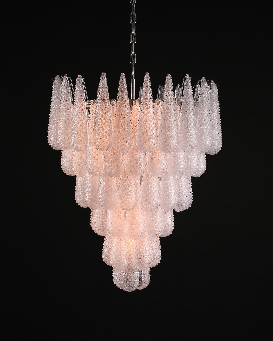 Murano Chandelier – Drop – 75 Glasses – Transparent