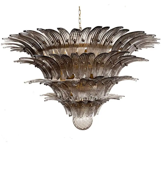 Murano Chandelier – Palmette – 163 Glasses – Smoked