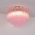 Murano Pink Glass Ceiling Light