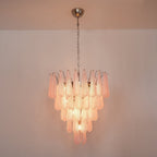 Murano Pink Glass Droplet Chandelier