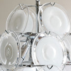 Murano Disc White Glass Chandelier