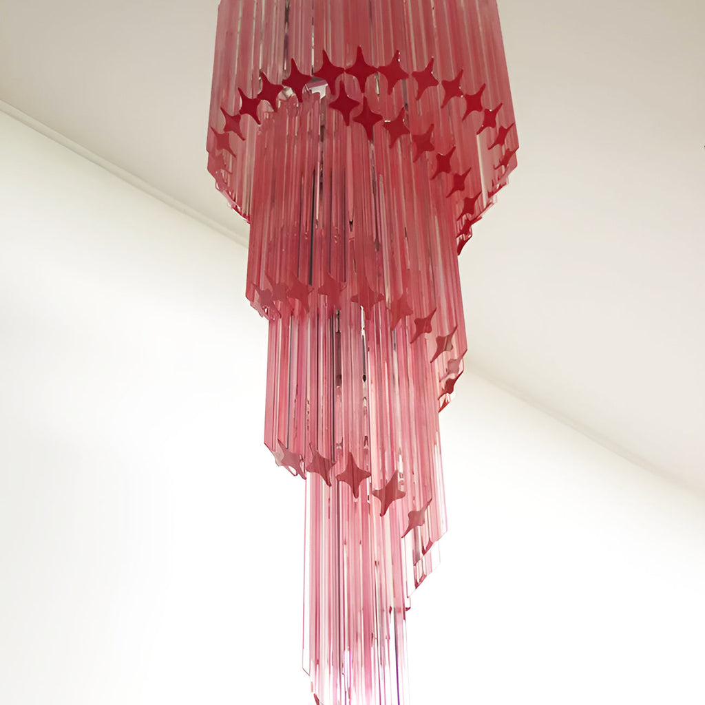 Murano Spiral Prism Glass Chandelier