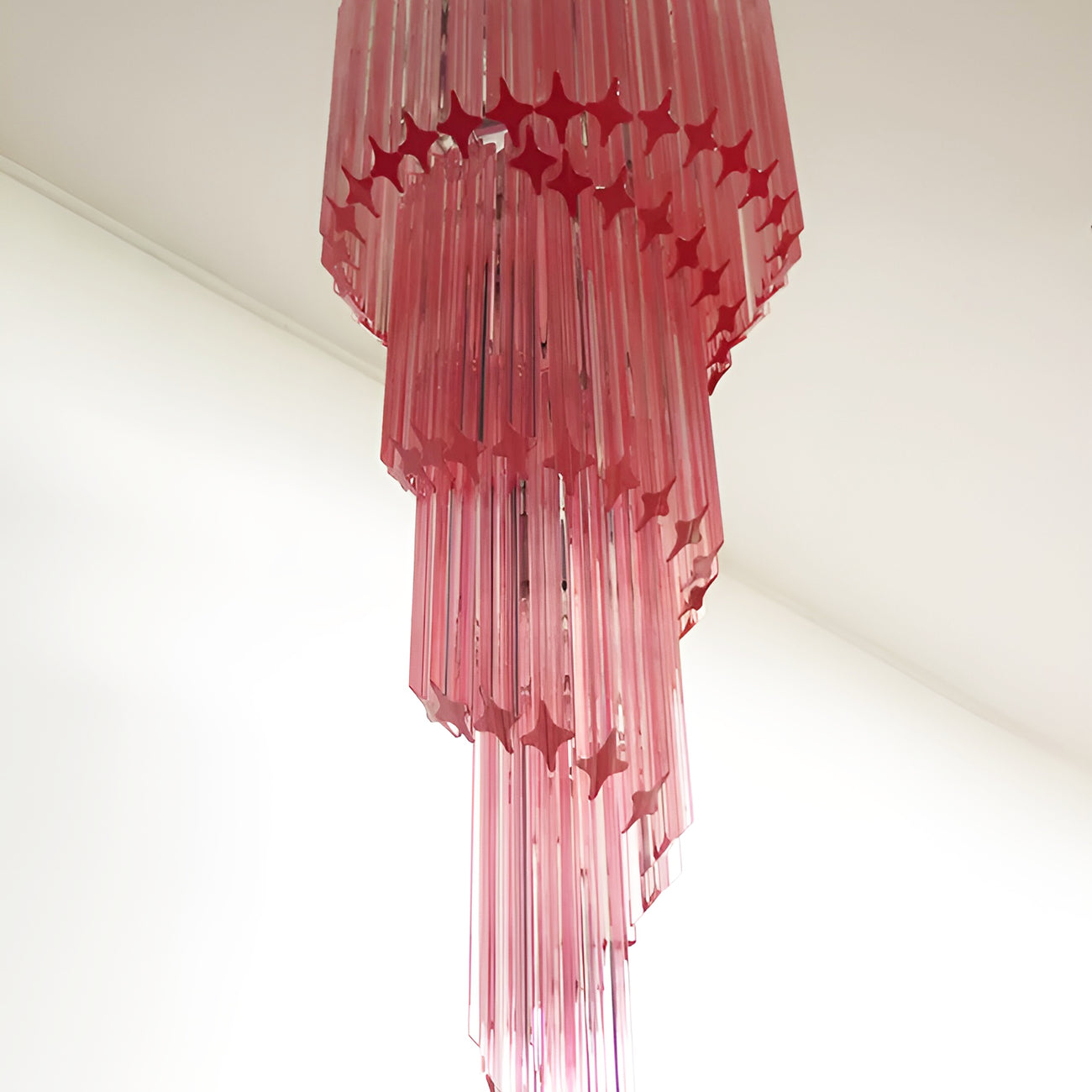 Murano Spiral Prism Glass Chandelier