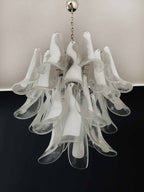 Murano Glass White Petals Chandelier