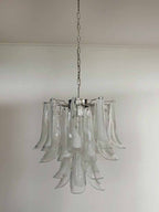 Murano Glass White Petals Chandelier