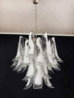 Murano Glass White Petals Chandelier