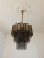 Murano Glass Chandelier – 48 Tubes – Smoked