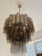 Murano Glass Chandelier – 48 Tubes – Smoked
