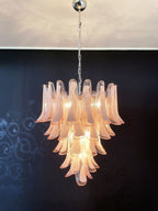 Murano Glass Chandelier – 52 Petals – Pink