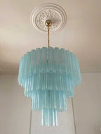 Murano Glass Chandelier – 78 Tubes – Opal