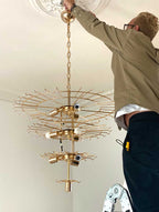 Murano Glass Chandelier – 78 Tubes – Opal