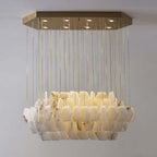 Natural Flake Alabaster Modern Chandelier