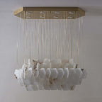 Natural Flake Alabaster Modern Chandelier