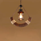 Nautical Industrial Style Wooden Chandelier
