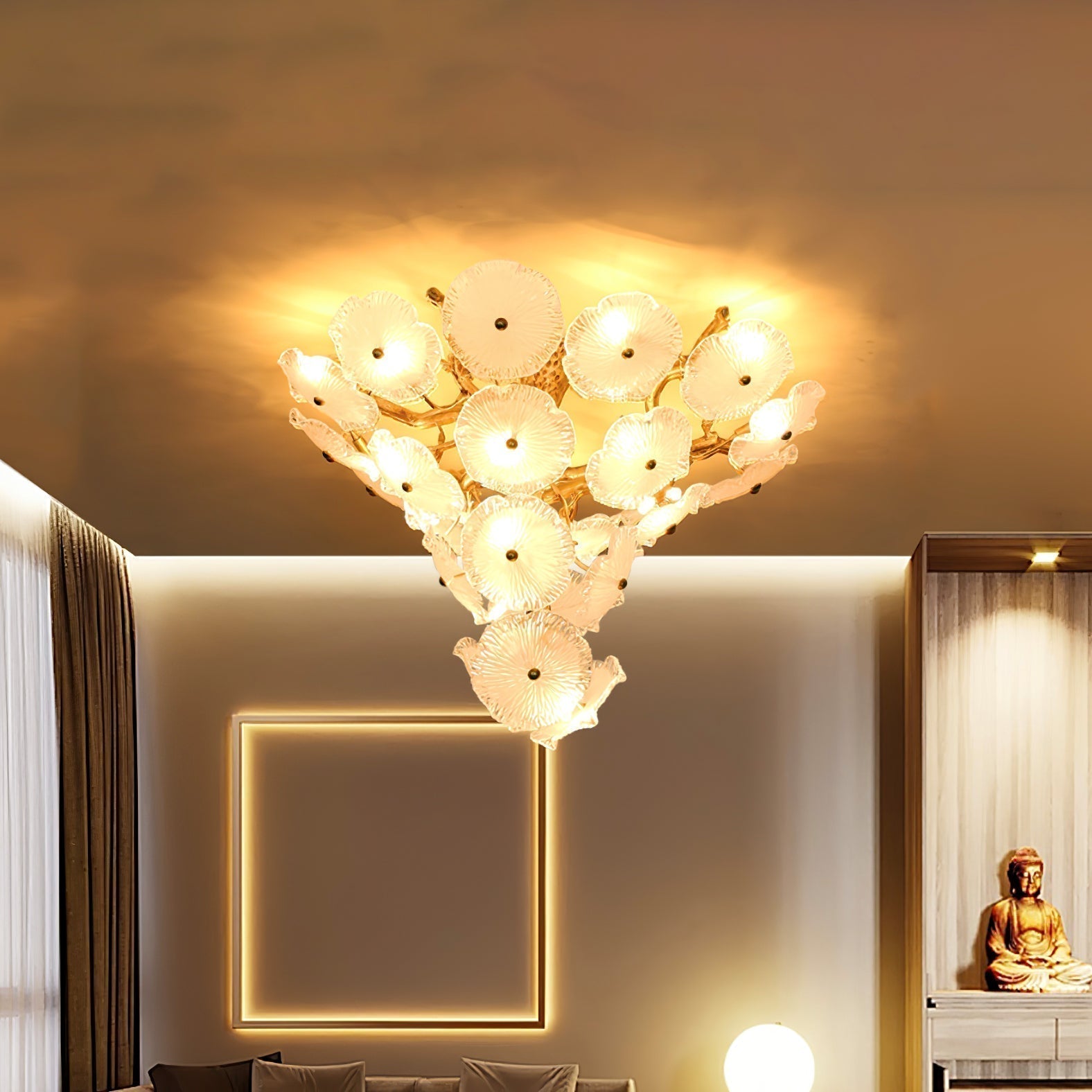 Nenufar Water Lily Branch Chandelier 23.6-Inch31.5"