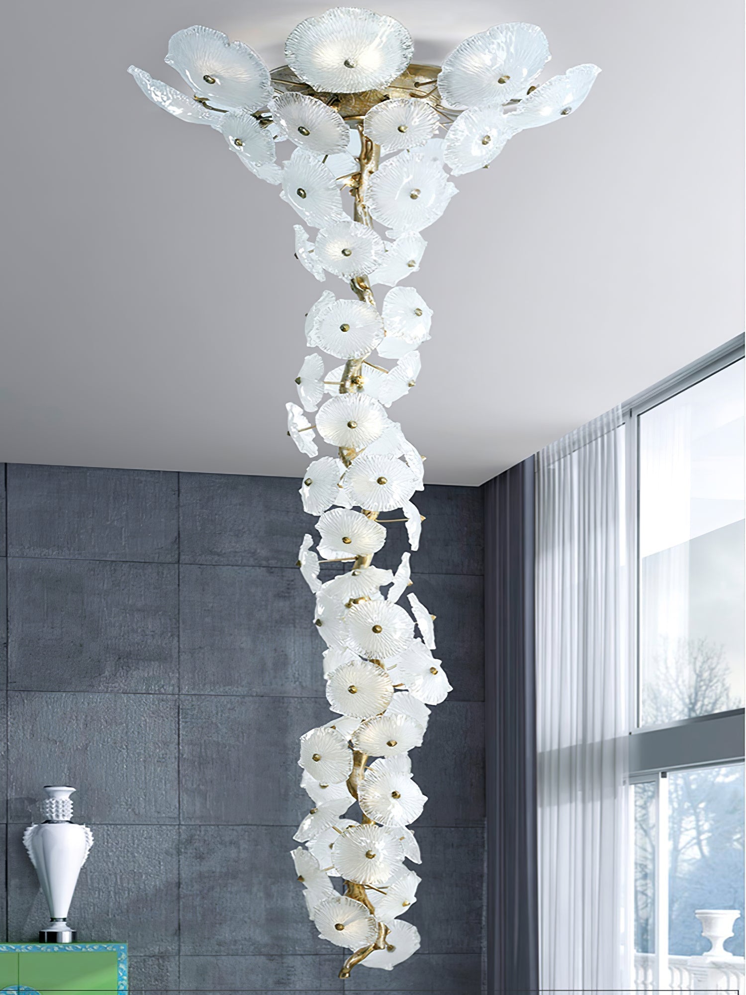 Nenufar Water Lily Branch Chandelier 23.6-Inch31.5"