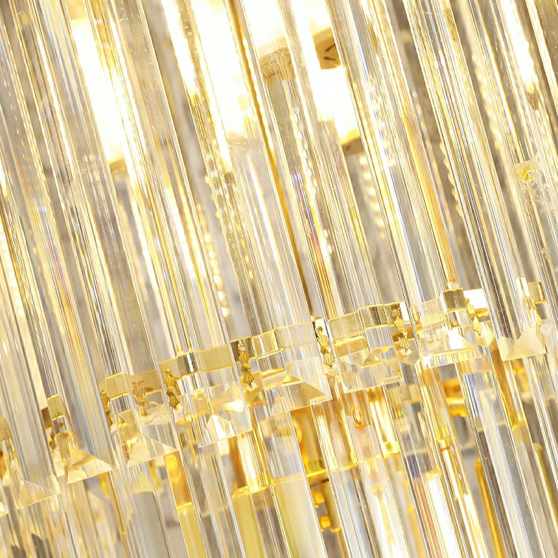 New Style Royal Large Crystal Chandelier Long Ceiling Lighting for Living Room Staircase / Entryway