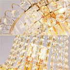 New Style Royal Large Crystal Chandelier Long Ceiling Lighting for Living Room Staircase / Entryway