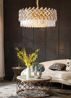 Post-Modern Light Luxury Fence Crystal Chandelier Suit for Living / dining Room