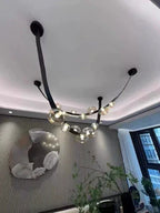 Minimalist Leather Belt Chandelier for Dining / living Room