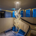 European Style Spiral Glass Chandelier for Staircase / foyer / hotel / villa