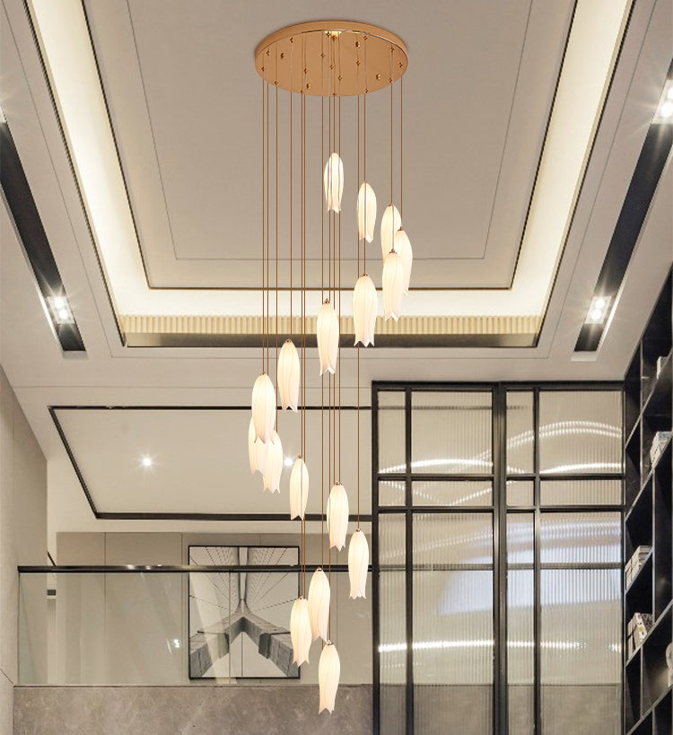 Elegant Flower Chandelier for Foyer / Staircase