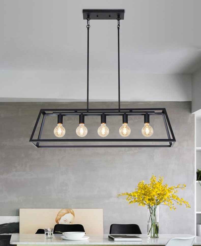 American Vintage Industrial Style Trapeziform Iron Chandelier for Clothing Stores / Bars / cafes / restaurants