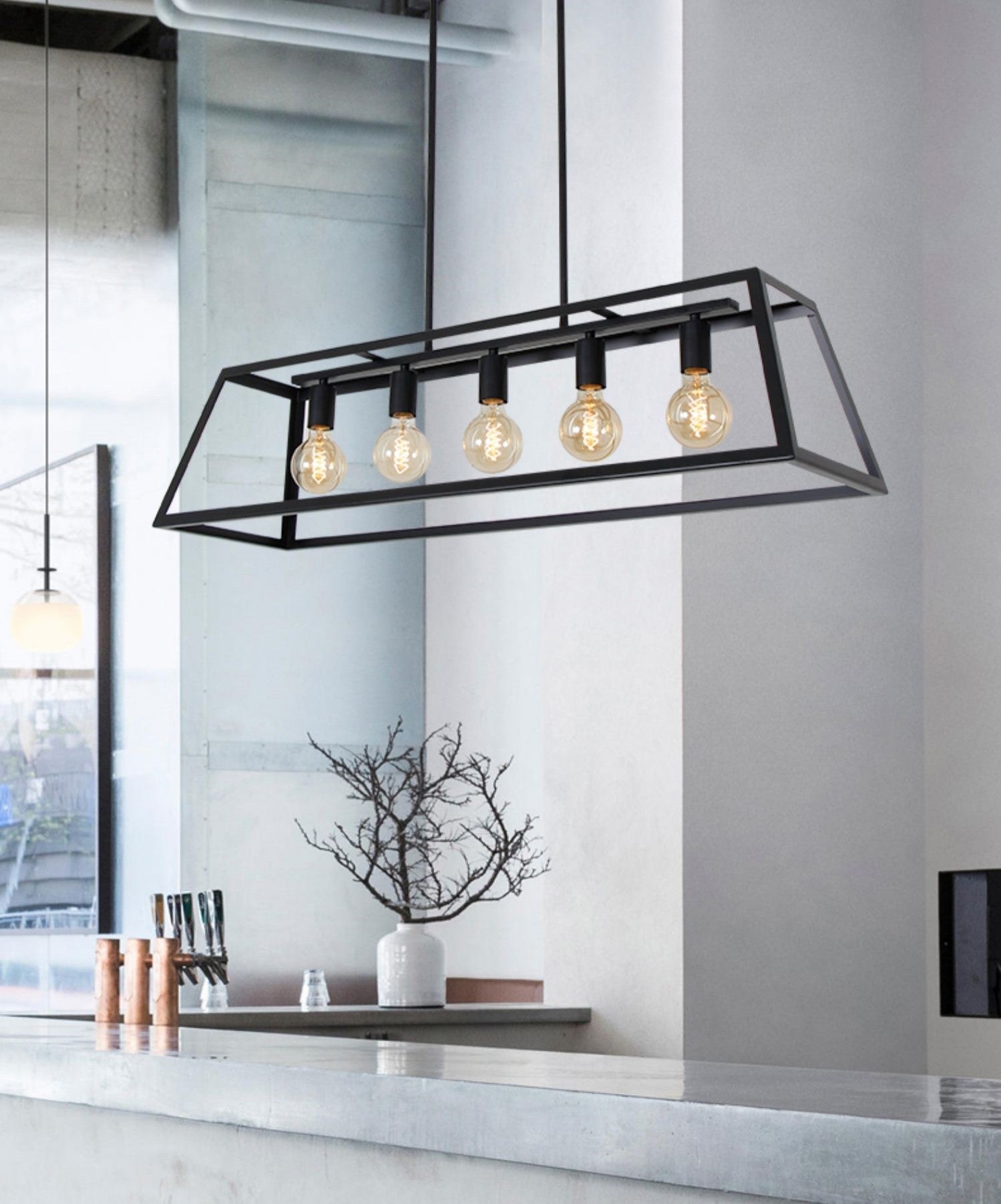 American Vintage Industrial Style Trapeziform Iron Chandelier for Clothing Stores / Bars / cafes / restaurants