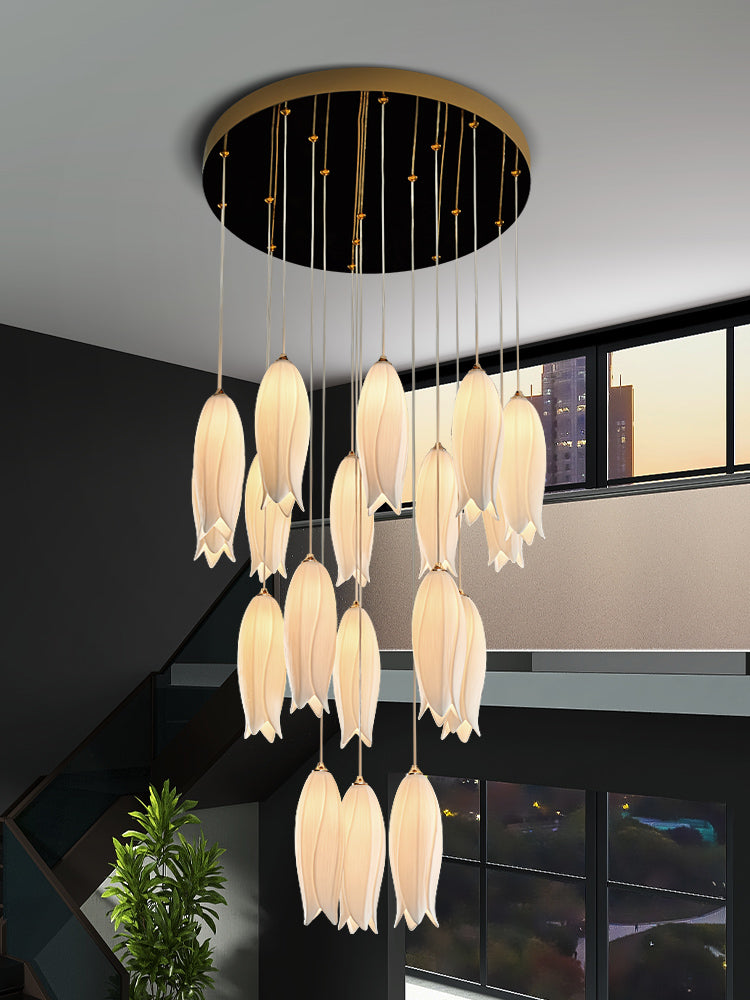 Elegant Flower Chandelier for Foyer / Staircase