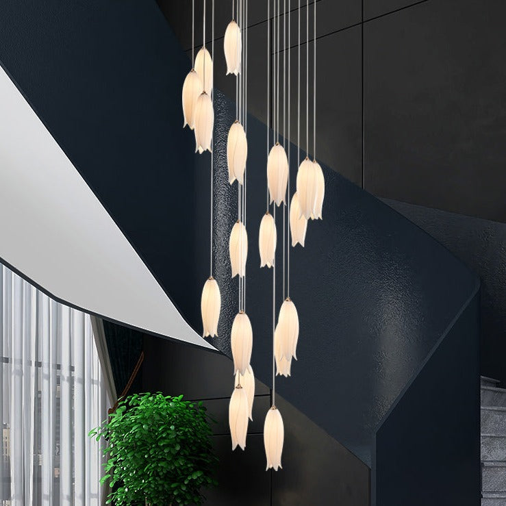 Elegant Flower Chandelier for Foyer / Staircase