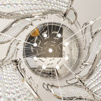 Modern Light Luxury Multi-Layered Openwork Leaf Crystal Chandelier for Living Room / Staircase / duplex
