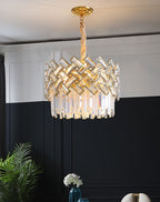 Post-Modern Light Luxury Fence Crystal Chandelier Suit for Living / dining Room