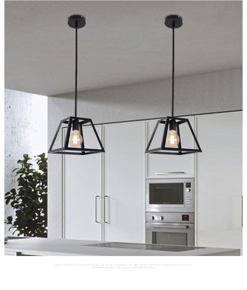 American Vintage Industrial Style Trapeziform Iron Chandelier for Clothing Stores / Bars / cafes / restaurants