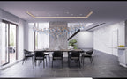 Galaxy Ocean Drift Blown Glass Crystal Spiral Chandelier