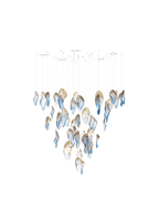 Galaxy Ocean Drift Blown Glass Crystal Spiral Chandelier