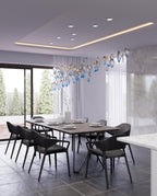 Galaxy Ocean Drift Blown Glass Crystal Spiral Chandelier