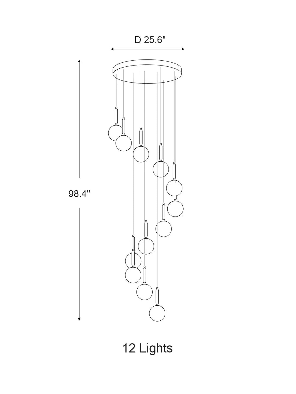 Extra Large Nordic Minimalist Long Pendant Light for Spiral Staircase / high-Ceiling Room