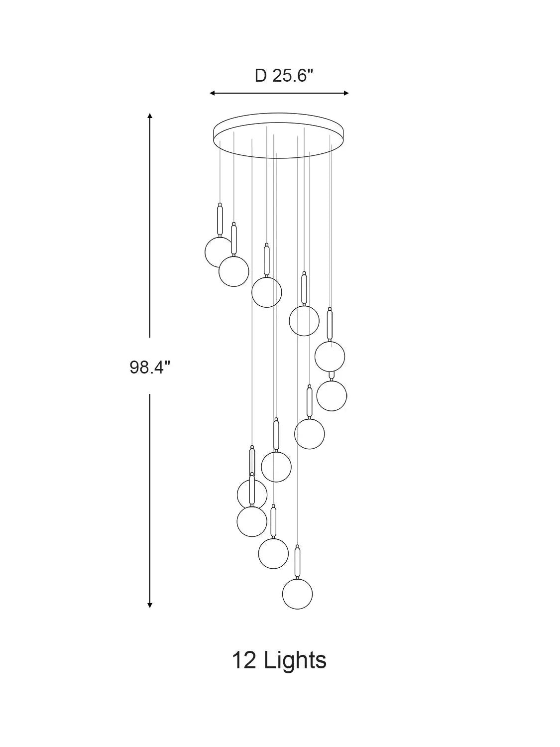 Extra Large Nordic Minimalist Long Pendant Light for Spiral Staircase / high-Ceiling Room