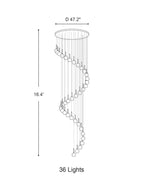 Extra Large Nordic Minimalist Long Pendant Light for Spiral Staircase / high-Ceiling Room