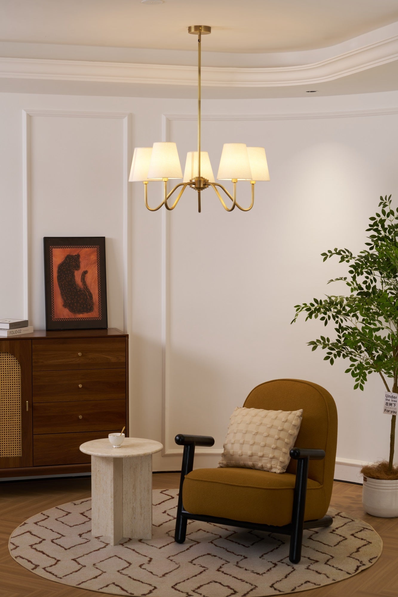 Opaluxe Brass Chandelier