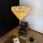 Orange Murano Disc Chandelier