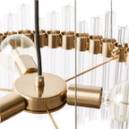 Modern Round Glass Rods Chandelier for Living / dining Room / bedroom