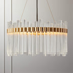 Modern Round Glass Rods Chandelier for Living / dining Room / bedroom