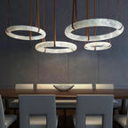 Modern Round Alabaster Chandelier for Living Room / bedroom