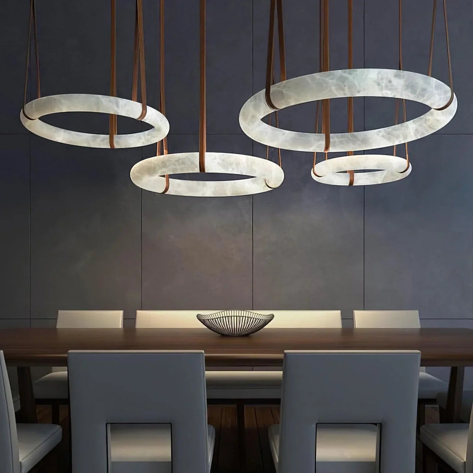 Modern Round Alabaster Chandelier for Living Room / bedroom