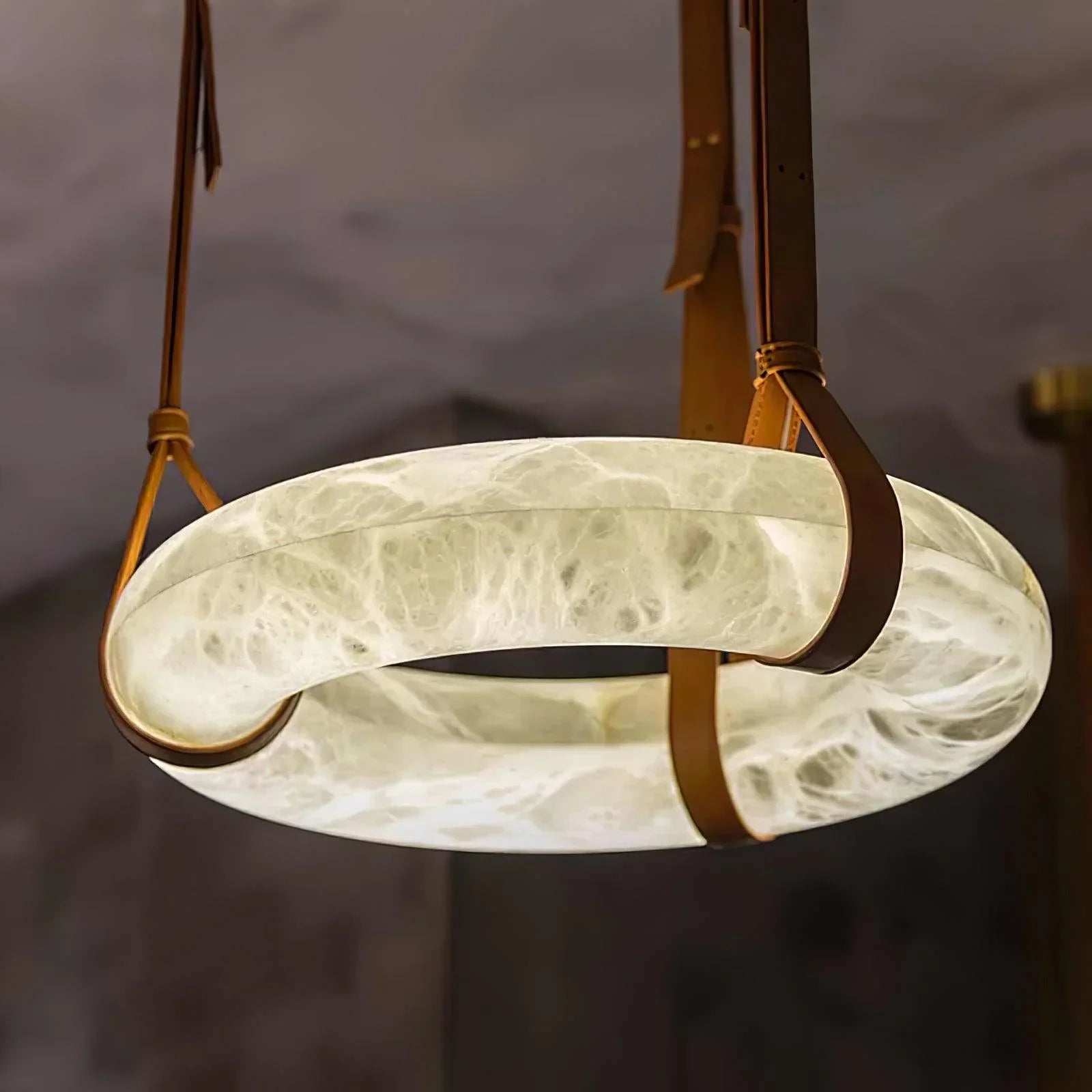 Modern Round Alabaster Chandelier for Living Room / bedroom