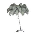 Ostrich Feather Brass Floor Lamp