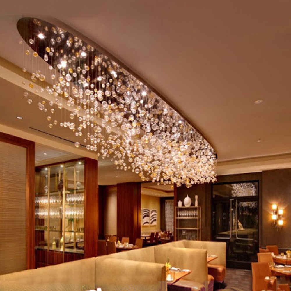 Oval Flush Mounted Bubble Chandelier
