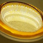 Oval Flush Mounted Crystal Chandelier