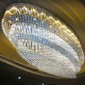 Oval Flush Mounted Crystal Chandelier